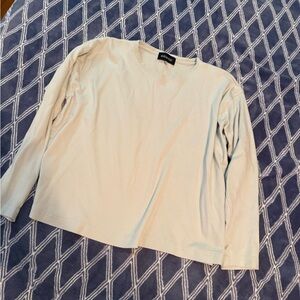 Eskandar Cream Long Sleeve Top